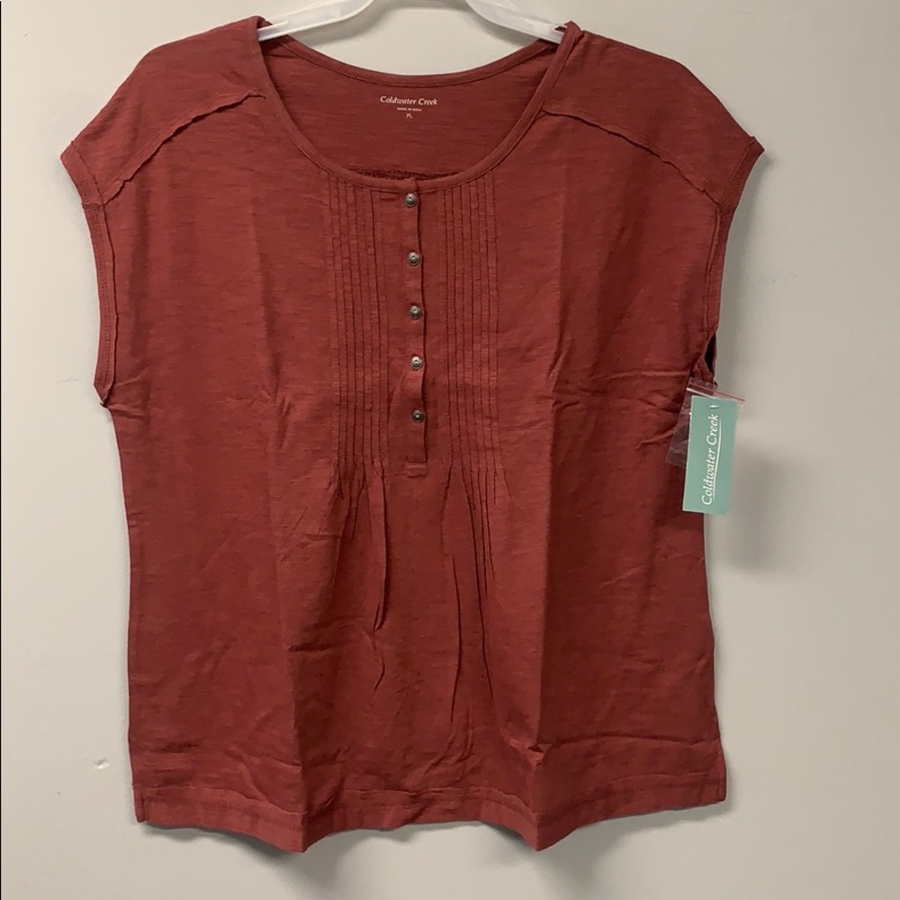 Coldwater Creek Pintuck Henley Tunic
